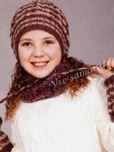 Полосатая шапочка и митенки, фото