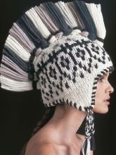 Шапка спицами - ирокез, фото