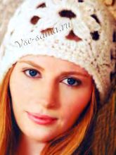 Шапочка крючком "Подснежник", фото