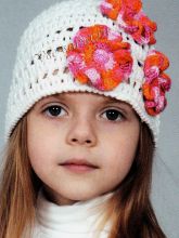 Шапочка с меланжевыми цветами, фото