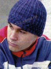 Шапочка с узором "решетка", фото