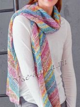 Шарф из пряжи секционного крашения