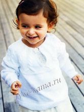 Детский пуловер с кокеткой из кос, фото