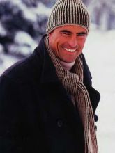 Мужская шапка и шарф с полупатентным узором