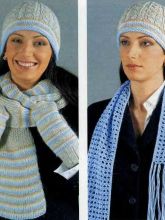 Шапочка, шарф и варежки