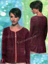 Ажурный однотонный жакет, фото