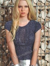 Ажурный топ спицами с узором из кос, фото