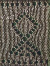 Ажурный узор спицами - рыба, фото