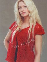 Ажурный жилет красного цвета, фото