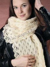 Белый шарф с каймой, фото