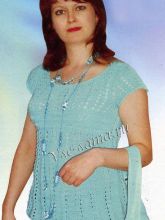 Бирюзовая хлопковая туника, фото