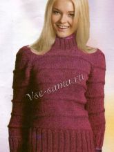 Бордовая кофточка с широкими планками, фото