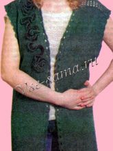 Длинный жилет спицами, фото