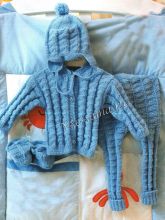 Голубой комплект с рельефным узором, фото