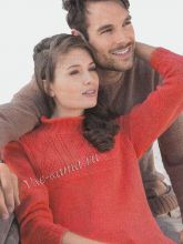 Ярко-оранжевый пуловер, фото