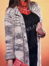 Кардиган - Черно-белый меланж, фото