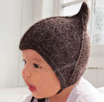 Коричневая шапочка на малыша, фото
