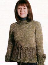 Кофточка темно-зеленого цвета с поясом, фото