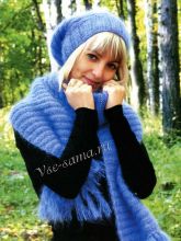 Комплект шарф и шапка голубые, фото