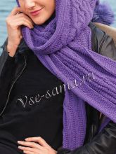 Лиловый шарф-капюшон, фото