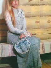 Меланжевое платье в рустикальном стиле, фото