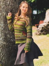 Меланжевый пуловер с карманами, фото