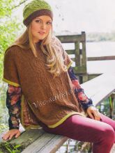 Накидка и шапочка с рельефными узорами, фото