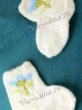 Носочки с васильками для малыша спицами, фото
