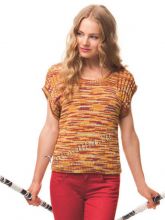 Оранжево-красный пуловер, фото