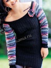 Платье спицами - игры с цветом, фото