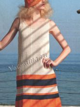 Платье спицами с широкими горизонтальными полосами, фото