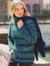 Полосатый четырёхцветный свитер, фото