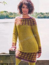 Пуловер и юбка с жаккардовым узором, фото