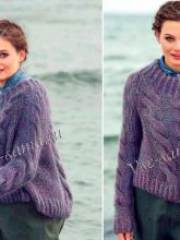 Пуловер-реглан с косами, фото