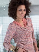 Пуловер с центральным ажурным узором, фото