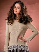 Пуловер с каймой, фото