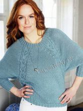 Пуловер с регланными косами, фото