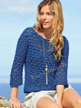 Пуловер с узором из вытянутых петель, фото