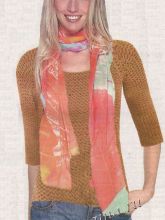 Пуловер спицами из однотонной пряжи, фото