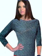 Пуловер спицами однотонный, фото