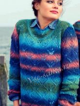 Разноцветный ажурный пуловер, фото