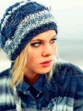 Серо-белая шапочка-бини, фото