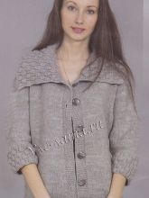 Серый жакет с большим отложным воротником, фото