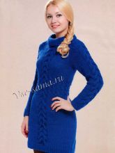 Синее платье с косами, фото