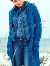 Синее весеннее пальто, фото