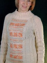 Свитер спицами Сливочный, фото