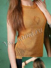 Топ с ажурными ромбами спицами, фото