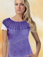 Схема для вязания топа с кокеткой, фото