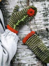 Варежки с цветком, фото