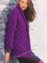 Жакет с крупным рельефным узором, фото